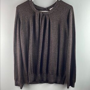 Liz Claiborne Elegant Metallic Brown Sweater Size XXL
